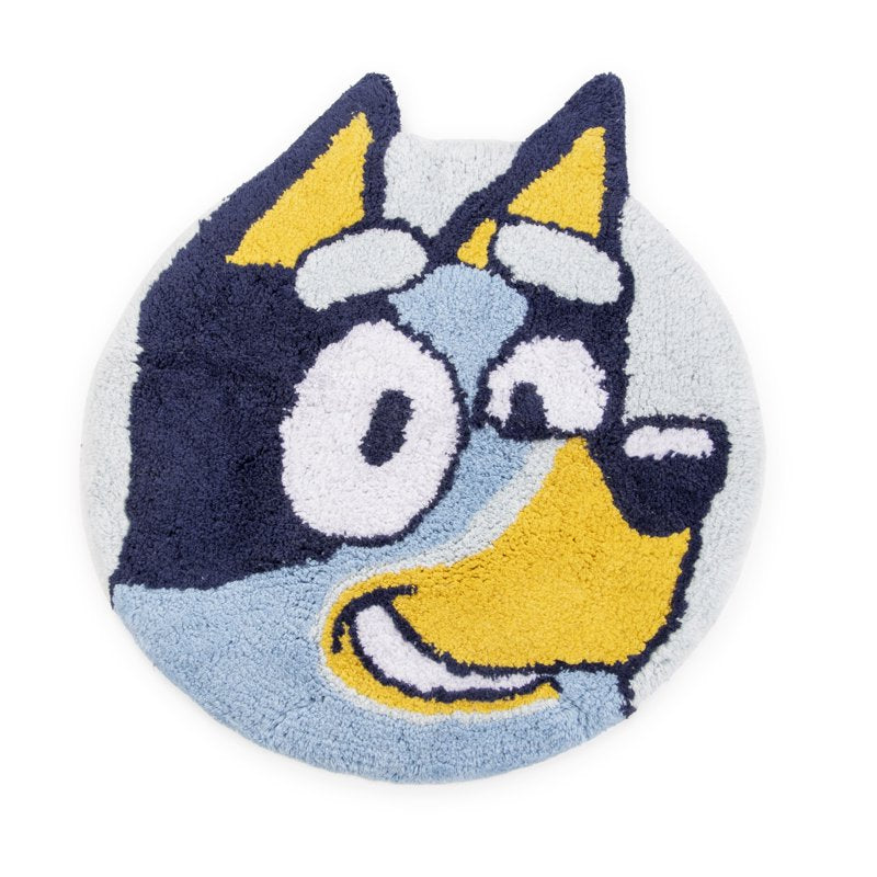 Kids Bluey Tufted Bath Rug 19x22 Cotton Non-Slip Bathroom Mat