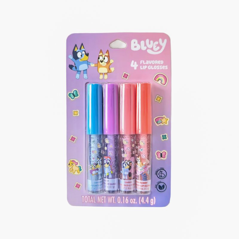 Bluey Lip Gloss Set - 4 Vibrant Shades in Fun Packaging
