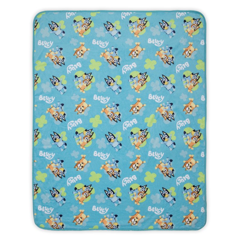 Bluey Toddler Plush Blanket - Light Blue, 40 x 50 inches, Variation of Bluey, Bluey, Single