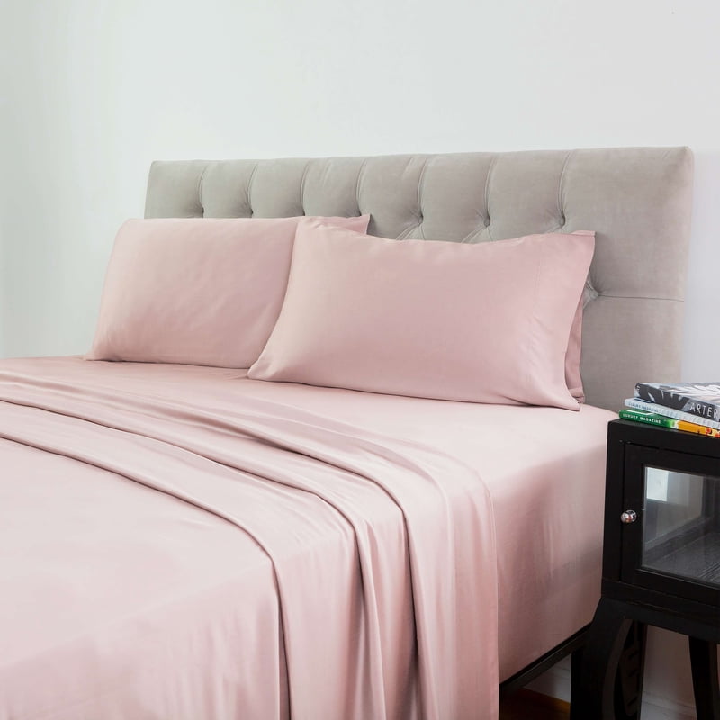 Full Blush Wine Bamboo Sheet Set - Soft & Silky 4-Piece, 300 TC Sateen