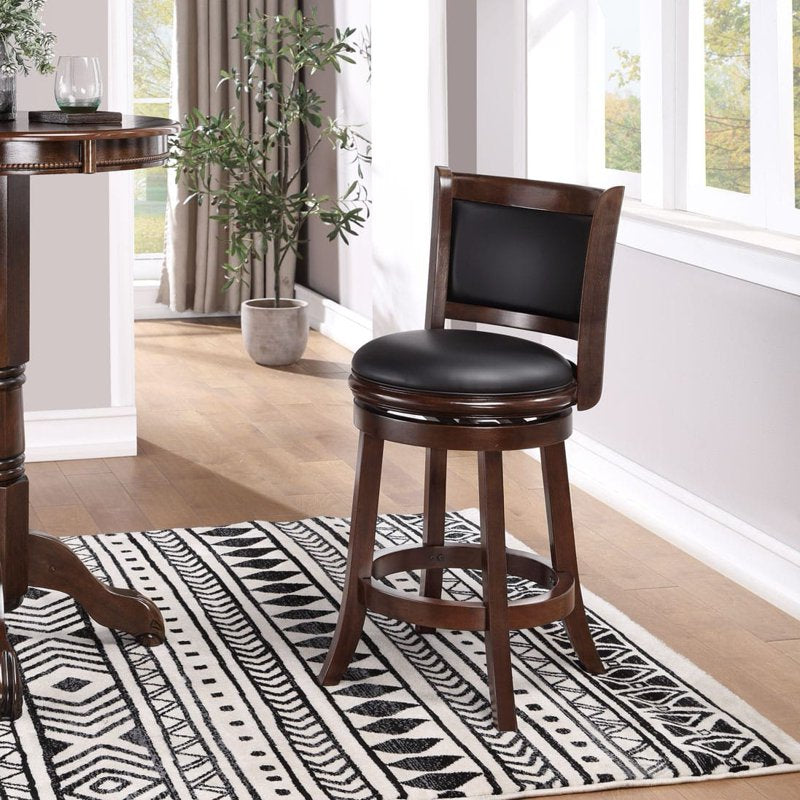 Augusta Swivel Wood Counter Stool - Cappuccino Finish