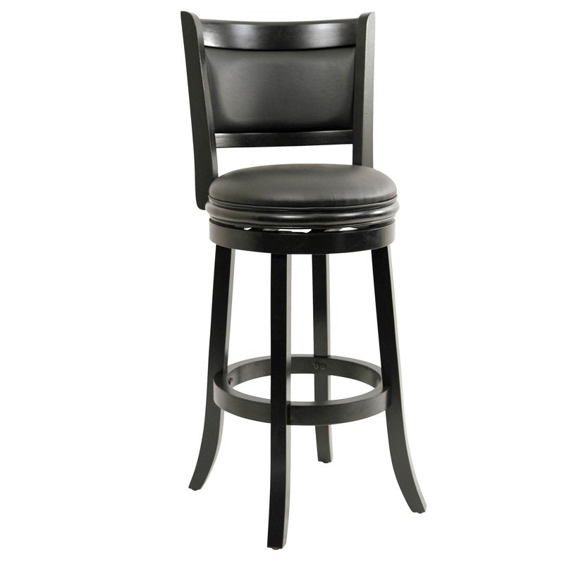 Swivel Wood Bar Stool - 29in Black Finish
