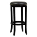 Backless Swivel Counter Stool - 24in Black Faux Leather