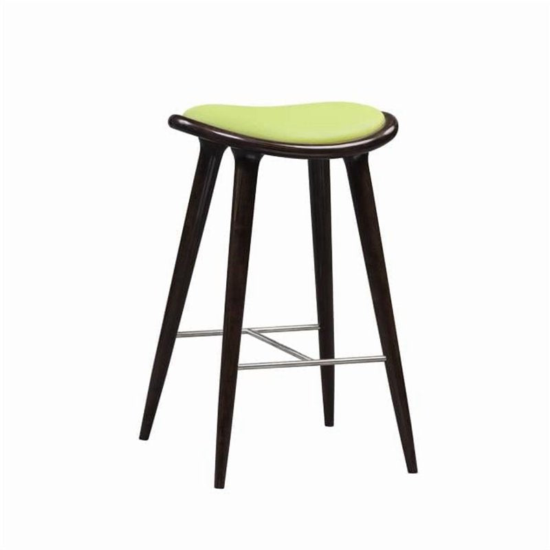 29" Oval Stool - Green & Cappuccino - Modern Design