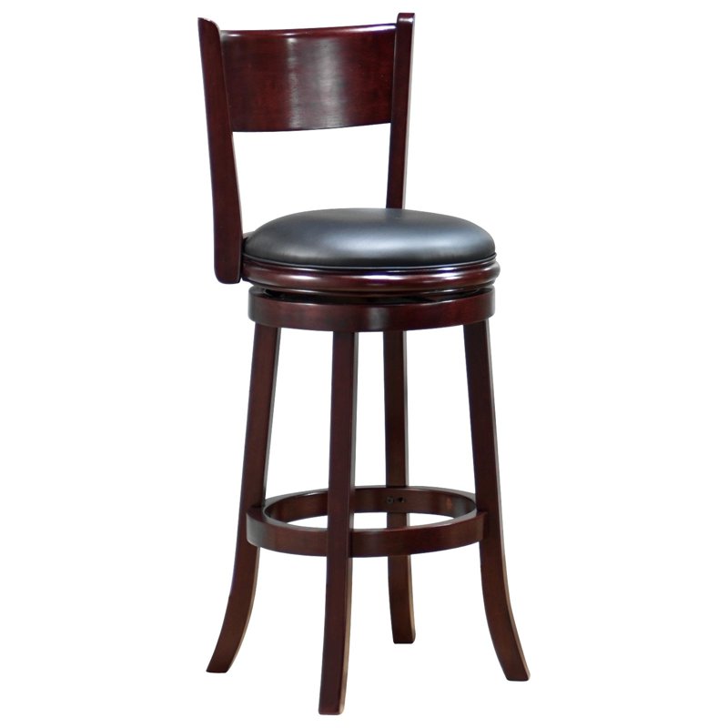 29-Inch High Open Back Swivel Bar Stool - English Tudor Finish