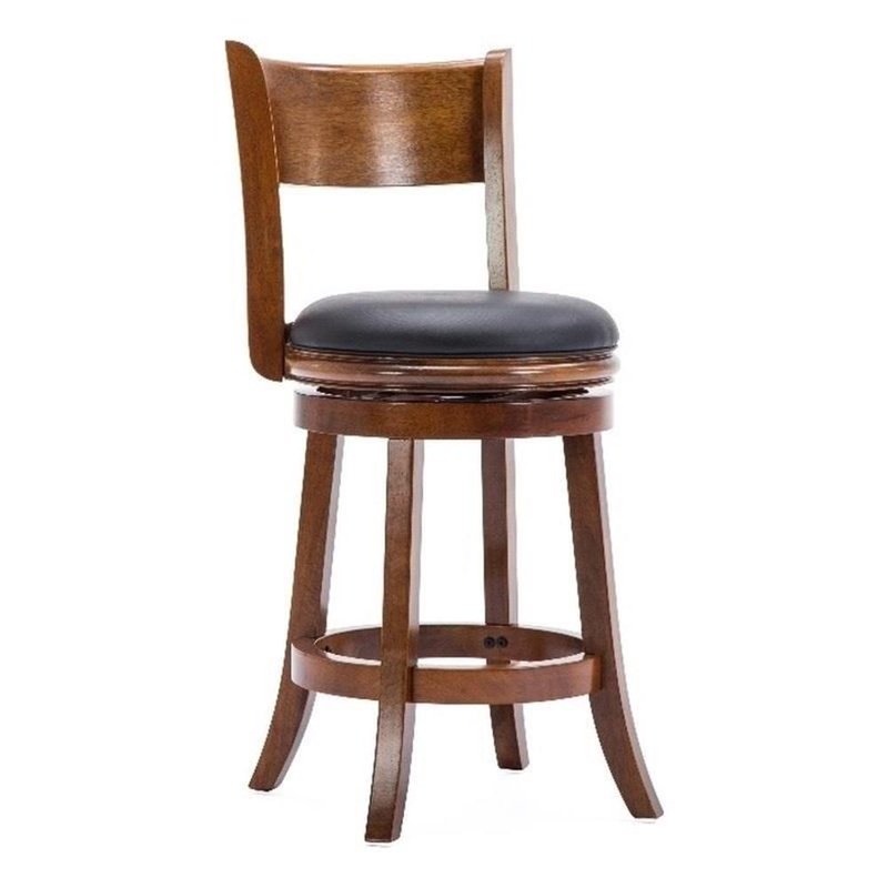 Palmetto 24" Counter Height Swivel Bar Stool - Walnut