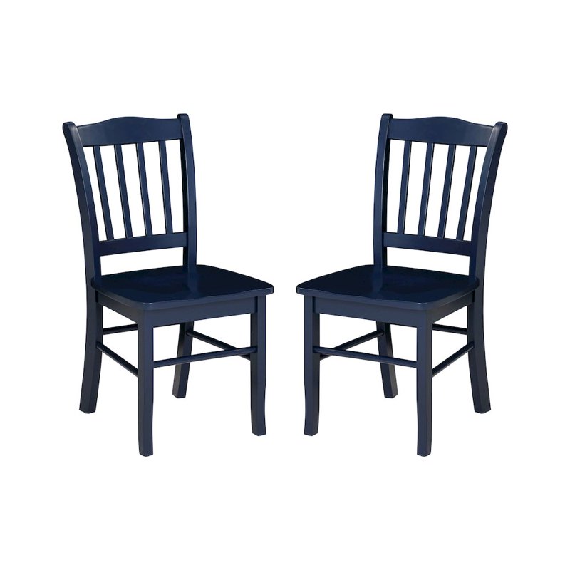 Shaker Dining Chairs Set of 2 - Navy Blue Finish