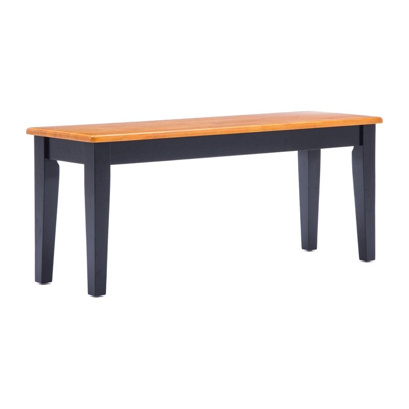 Shaker Dining Bench - Backless Wood Bench in Black/Oak Finish