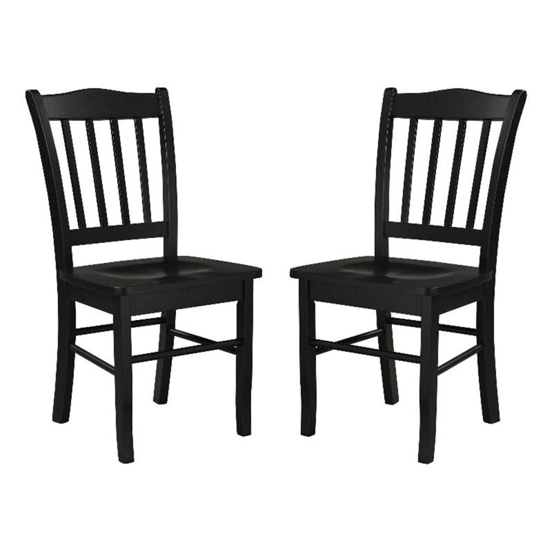 Shaker Rubberwood Dining Chairs Set of 2 - Black Finish