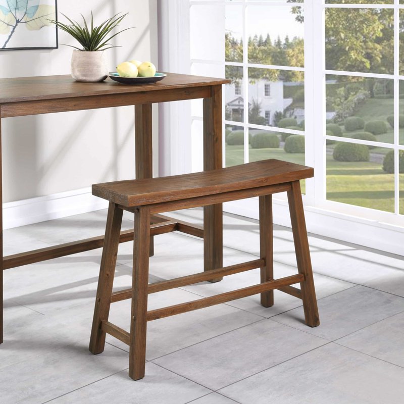 Sonoma Backless Wood Dining Bench - Rustic Acacia Construction