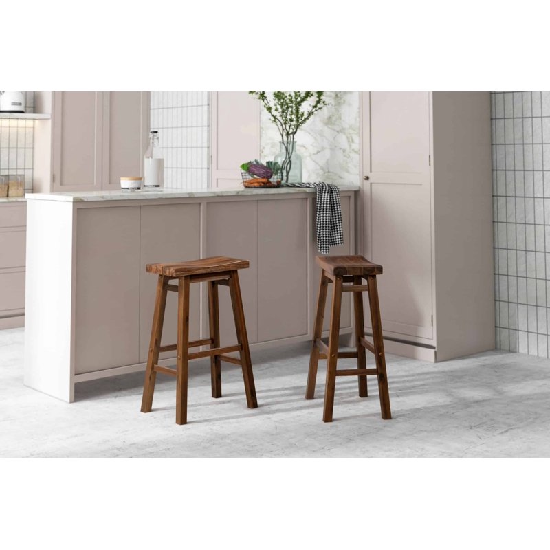 Sonoma Saddle Bar Stools Set of 2 - Chestnut Wire-Brush Finish