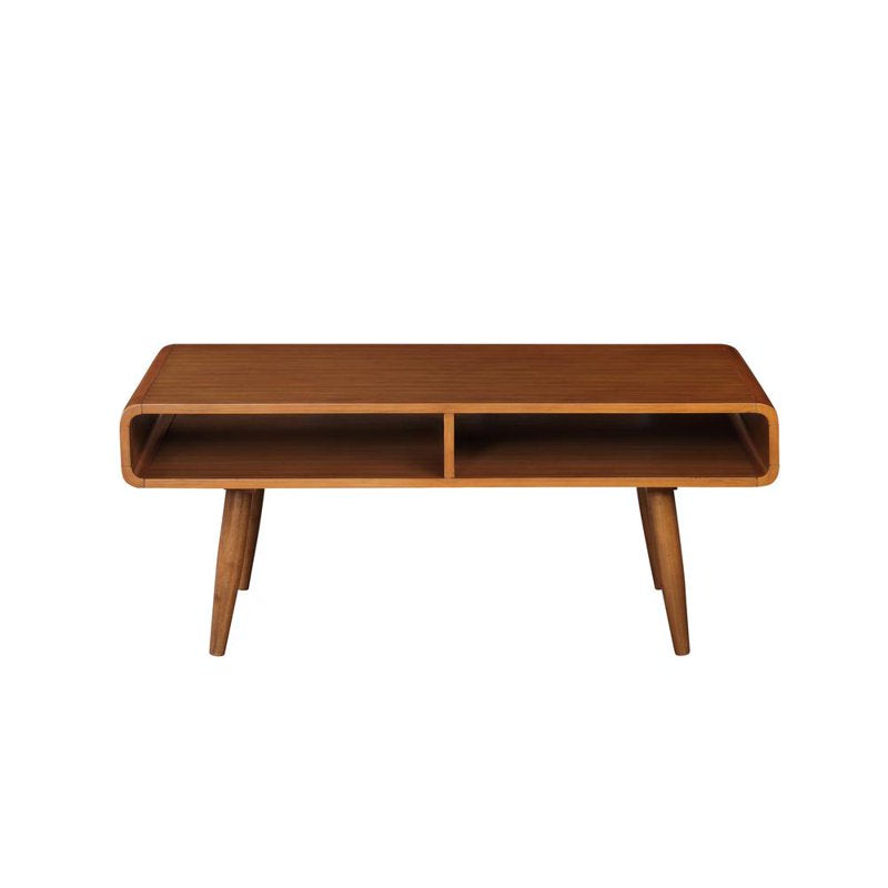 Rectangular Coffee Table - Solid Rubberwood with Rich Walnut Finish