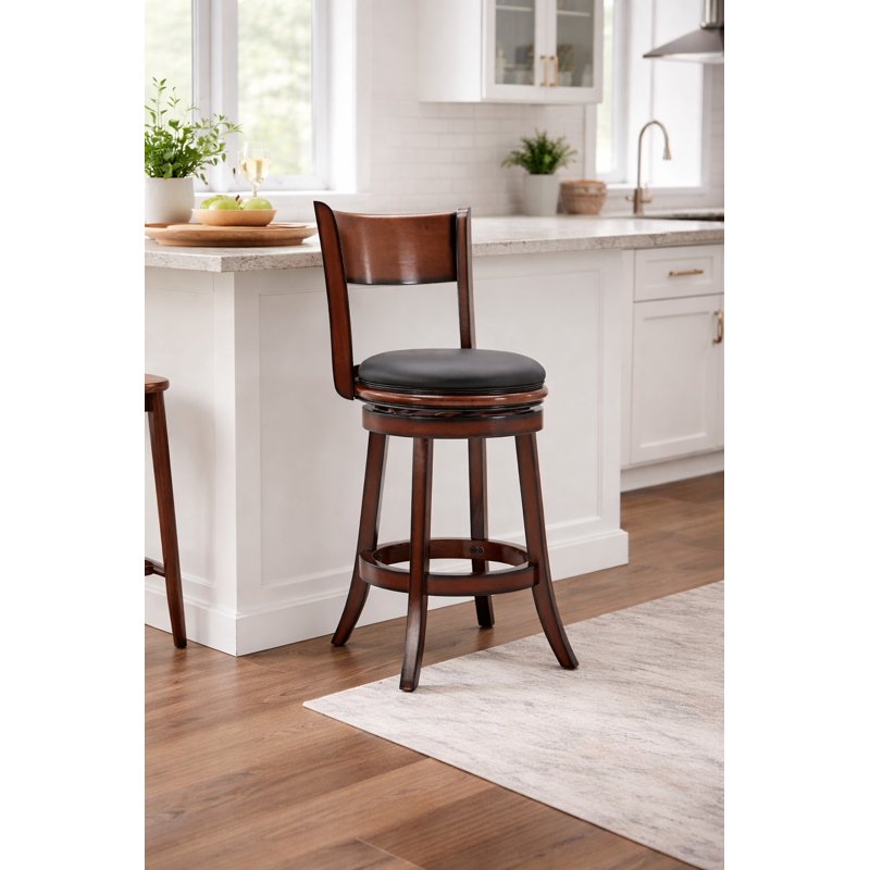 Palmetto Swivel Counter Stool - 24" Brandy Brown & Cognac