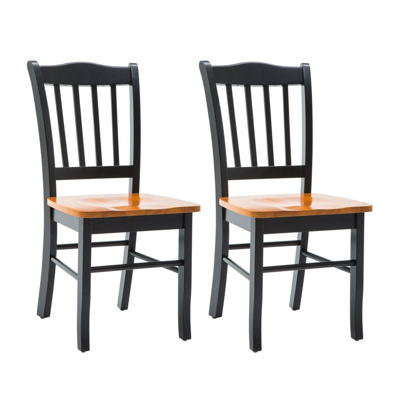 Shaker Dining Chair Set of 2 - Black & Oak Finish
