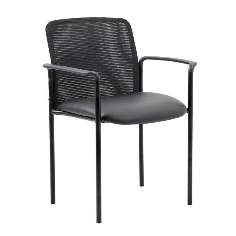 Stackable Black Mesh Guest Chair with Caressoft Seat