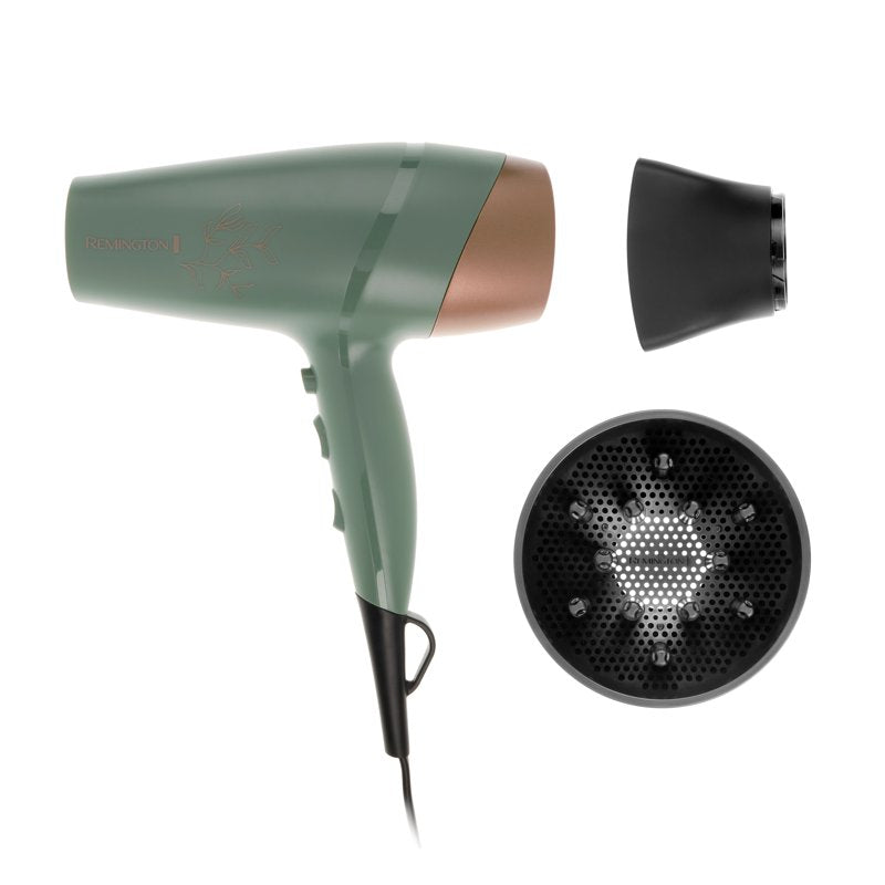 Ceramic Hair Dryer with 6 Heat Settings & Cool Shot - Green
