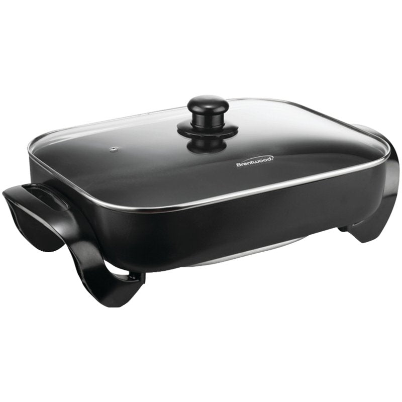 16-Inch Nonstick Electric Skillet with Glass Lid - 1400W
