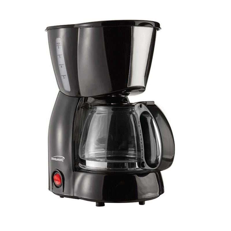 4-Cup Drip Coffee Maker with Warming Plate and Reusable Filter - Black