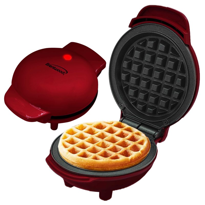 400-Watt 5-Inch Non-Stick Mini Waffle Maker - Red