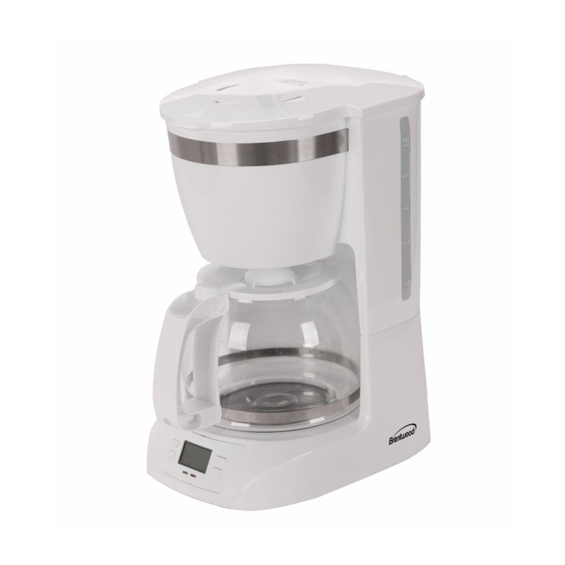 10-Cup Digital Coffee Maker - Programmable Drip Coffee Machine, White