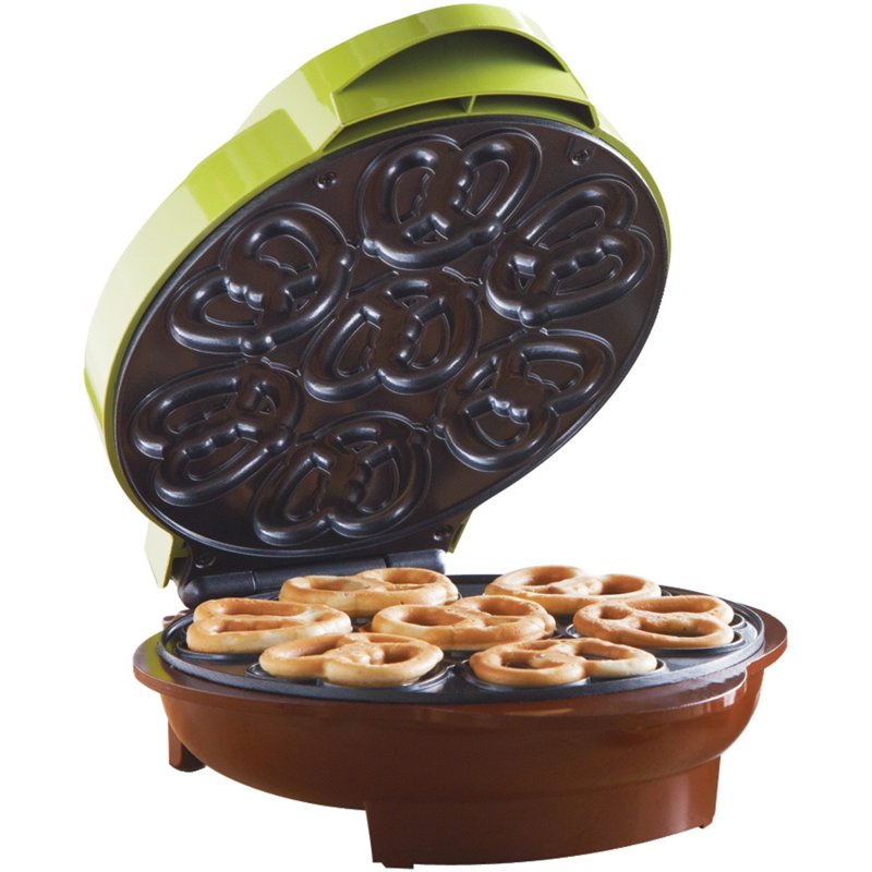 Mini Pretzel Maker with Non-Stick Coating and Indicator Light