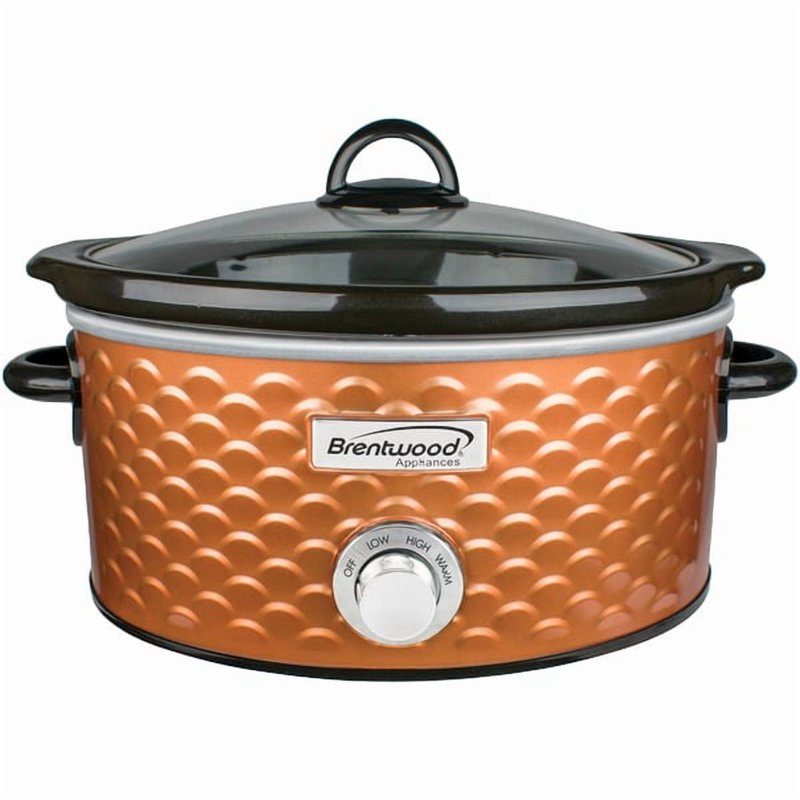 4.5-Quart Scallop Pattern Slow Cooker - Copper