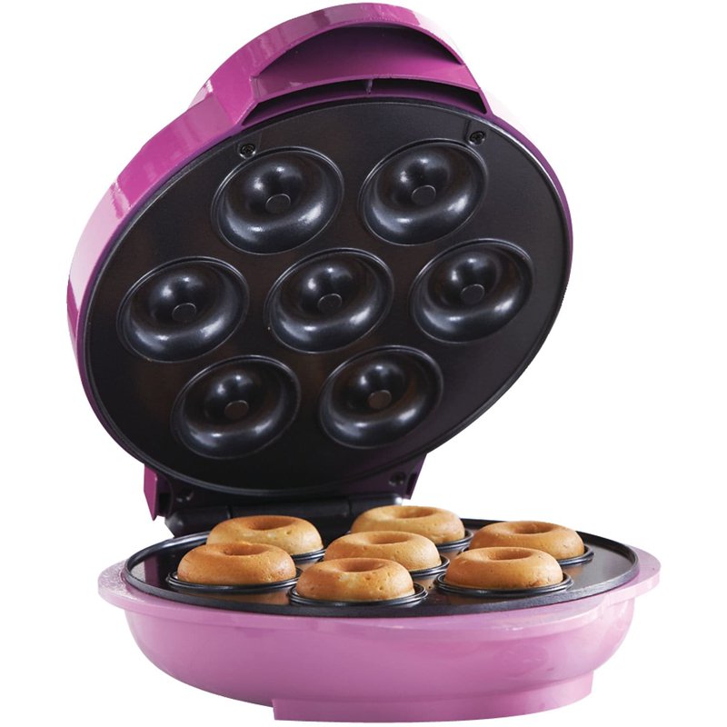 Mini Donut Maker Machine - 1000W Non-Stick Electric Donut Baker, Pink