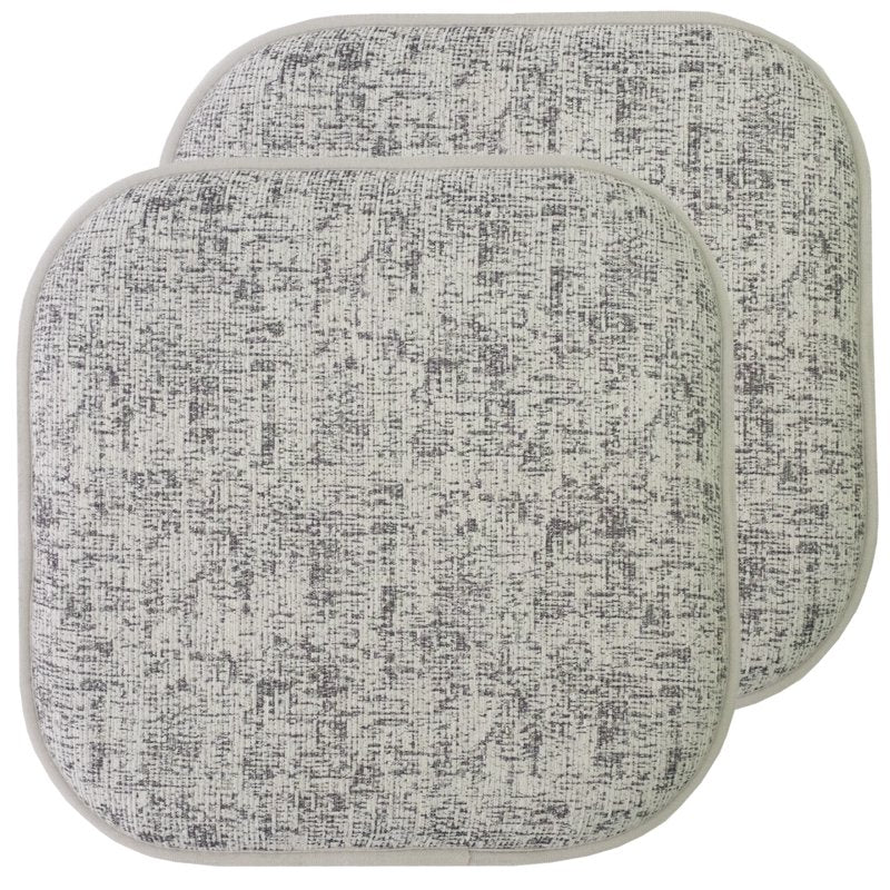 Memory Foam No Slip Chair Pad Cushion 2 Pack - Black & White