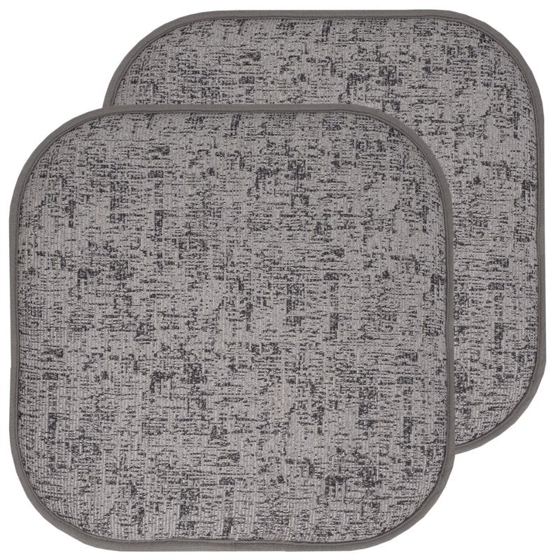 Memory Foam No Slip Back Chair Pad Cushion 2-Pack - Gray Black