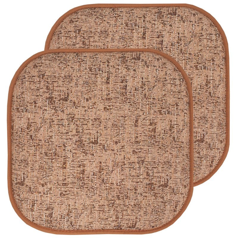 Memory Foam No Slip Back Chair Pad Cushion 2-Pack - Rust Brown