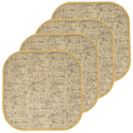 Memory Foam Chair Pad Cushion 4-Pack - No Slip Back, 16x16, Camel Brown