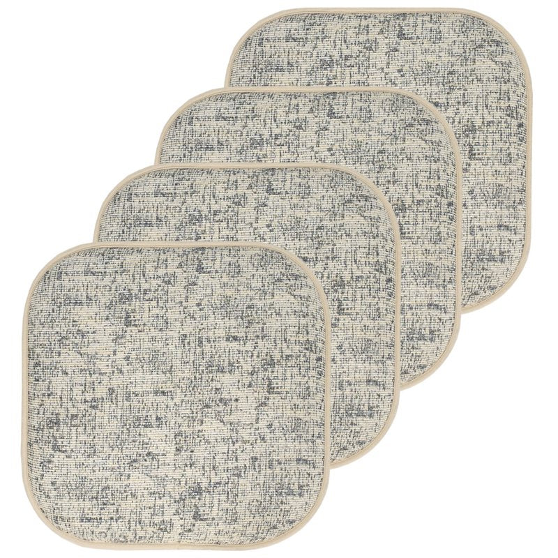 Memory Foam Chair Pad Cushion 4-Pack - Cream Blue - 16"x16"