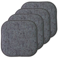 Memory Foam Chair Pad Cushions - 16x16, No Slip Back, 4-Pack, Multi-Blue