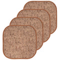 Memory Foam No-Slip Chair Pads - 16x16 Cushion 4-Pack - Rust-Brown