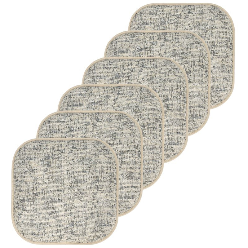 Memory Foam No Slip Chair Pad Cushion 6-Pack - Cream Blue