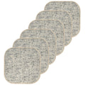 Memory Foam No Slip Chair Pad Cushion 6-Pack - Cream Blue