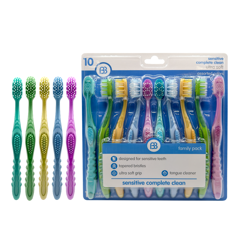 Sensitive Complete Clean Toothbrush Set - 10 Pack with Tongue Cleaner