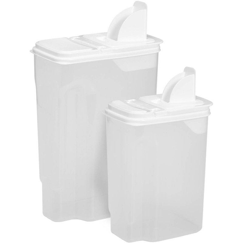 Multi-Use Plastic Storage Dispensers with Pour Spouts - Set of 2 (13-Cup & 32-Cup)