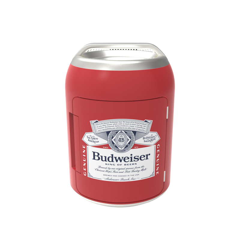 Portable 6-Can Mini Cooler - Budweiser Beverage Shaped - Red