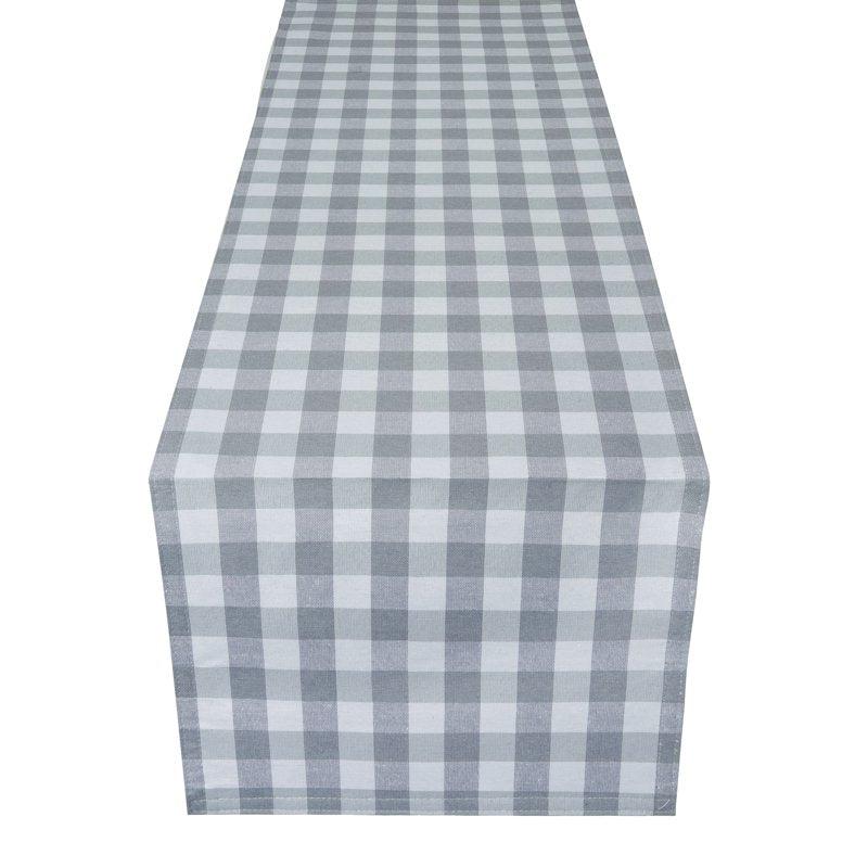 Buffalo Check Plaid Table Runner - Gray - 13 x 36 Inches
