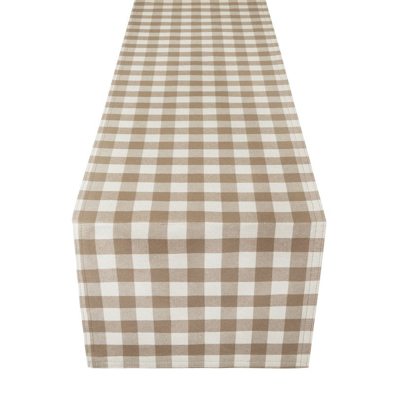 Buffalo Check Plaid Table Runner - Taupe - 13 x 48