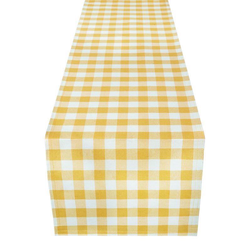 Buffalo Check Plaid Table Runner - Yellow - 13 x 72 in