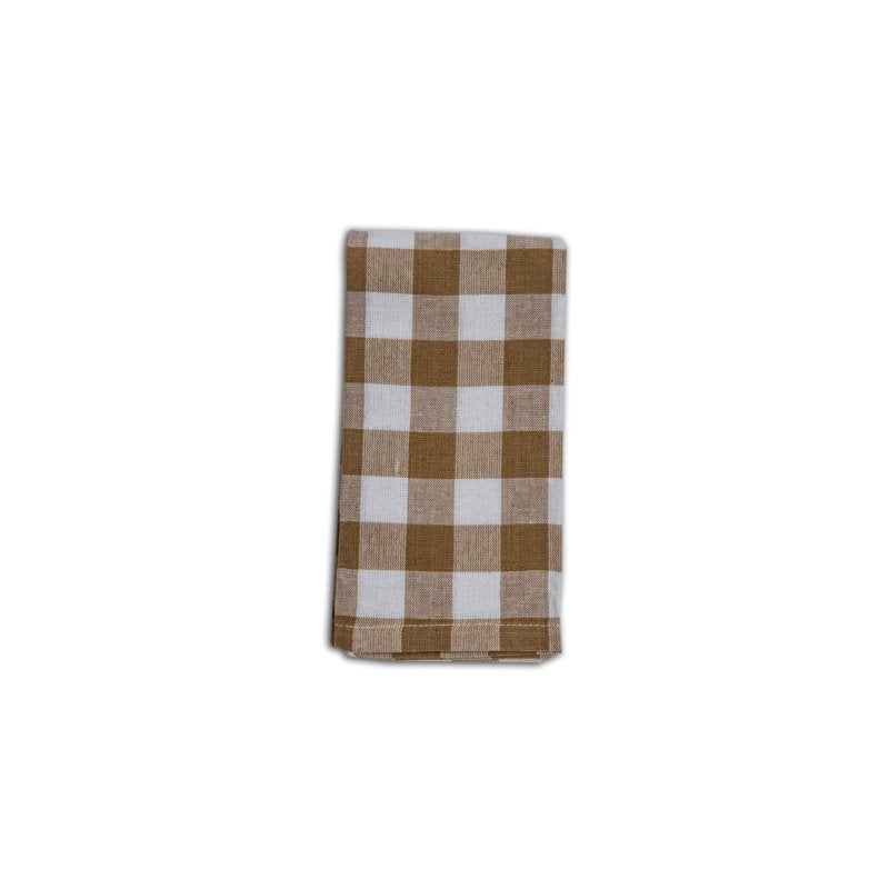 Buffalo Check Napkin Set - 100% Cotton, Sand Color (Set of 4)