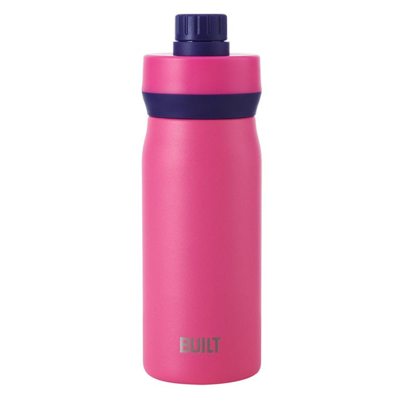 16 oz Stainless Steel Kids Water Bottle with Leakproof Chug Lid - Pink/Purple