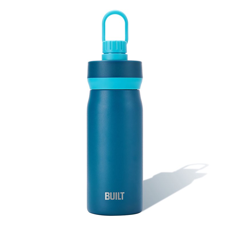 16 oz Stainless Steel Kids Water Bottle - Leakproof Chug Lid, Dark Blue