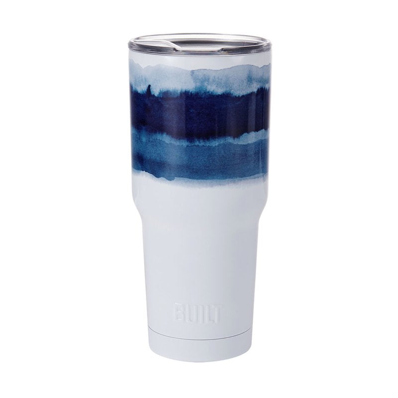 30 oz Double-Wall Stainless Steel Tumbler - Water Color White
