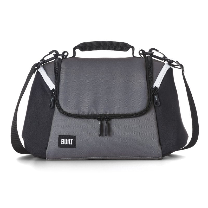 Insulated Lunch Bag with Triple Compartment - Gray
