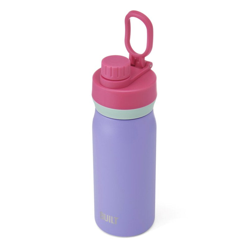 16 oz Stainless Steel Kids Water Bottle - Leakproof Chug Lid, Purple