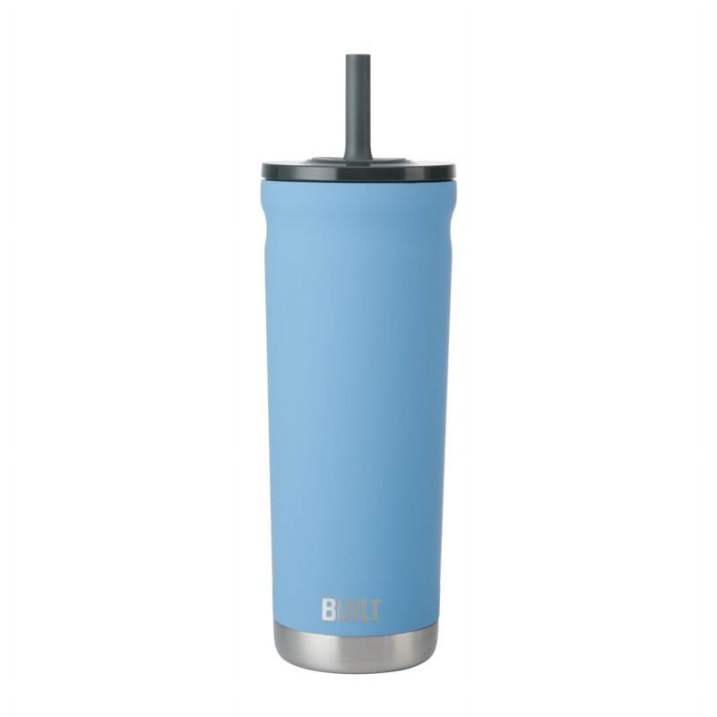 24 oz Stainless Steel Insulated Tumbler with Straw - Sky Blue