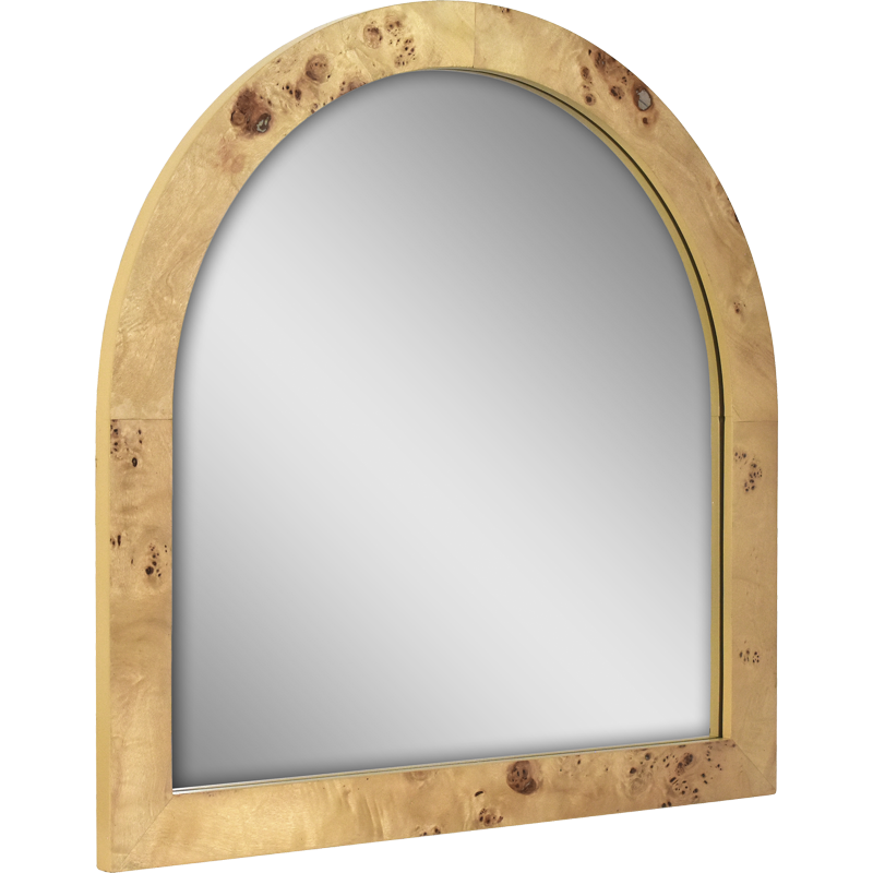 22-Inch Burlwood Arched Vanity Mirror for Bathroom & Bedroom